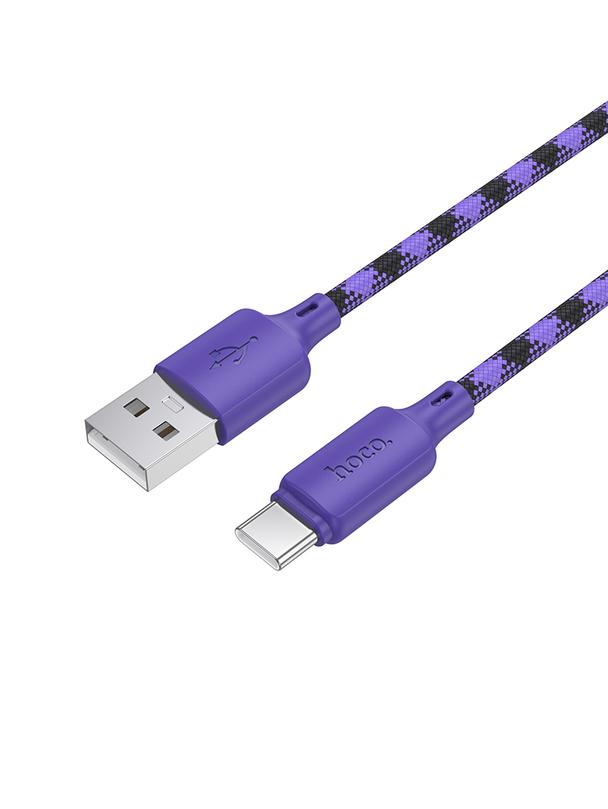 Kabel USB A do USB C Hoco 3A 1 m X116 gradient fioletowy