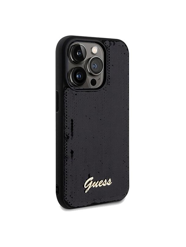 GUESS futerał do IPHONE 14 Pro GUHCP14LPSFDGSK (Sequin Script Metal) czarny