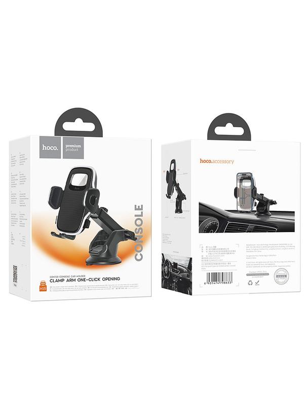 Uchwyt na telefon do samochodu uniwersalny Hoco do szyby / deski H15 czarny