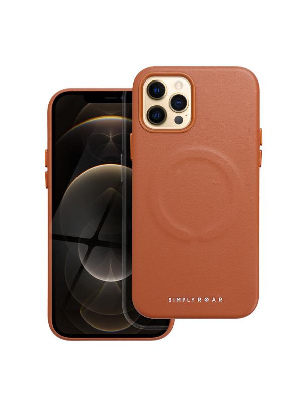ROAR futerał LEATHER MAG kompatybilny z MagSafe do IPHONE 12 Pro Brązowy