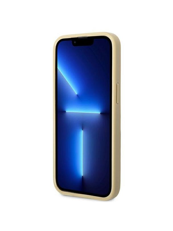 GUESS futerał do IPHONE 14 Pro Max GUHCP14XHGGSHD (Glitter Flakes Script Metal Logo) złoty
