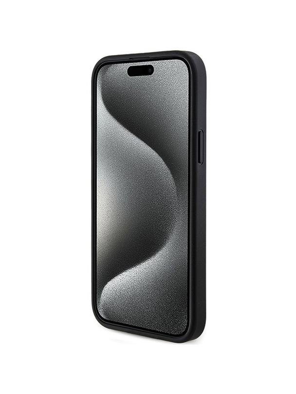 GUESS futerał do IPHONE 15 kompatybilny z MagSafe GUHMP15SG4GFRK (4G Ring classic logo) czarny