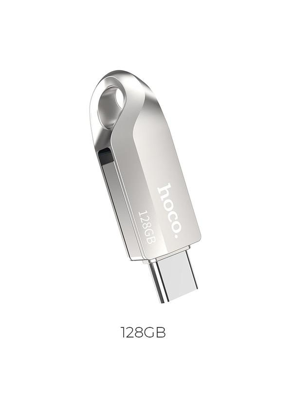 Pendrive 128GB USB 3.0 (USB A + USB C) Hoco UD8 nikiel