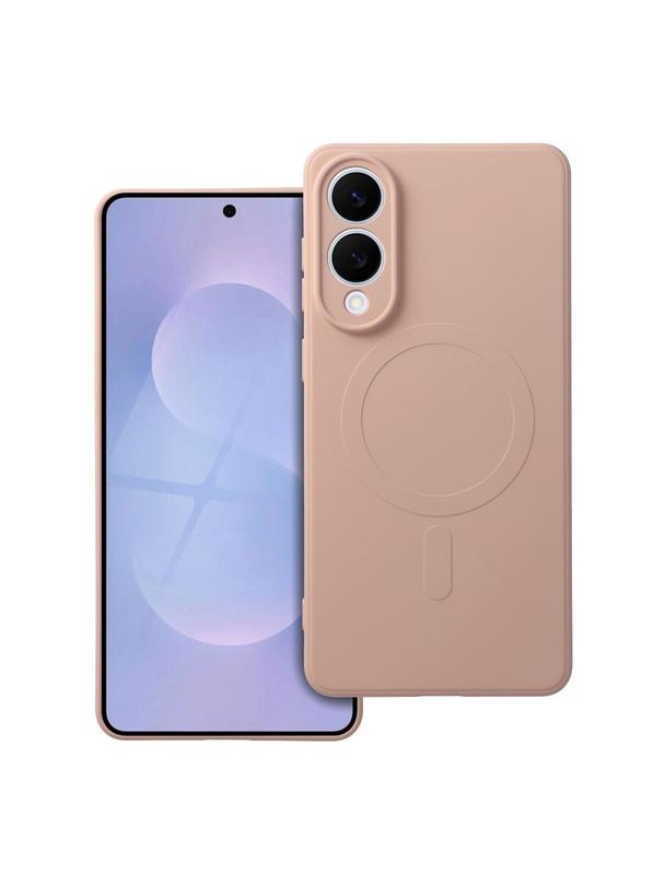 Futerał SILICONE MAG COVER kompatybilny z MagSafe do SAMSUNG S25 EDGE różowy