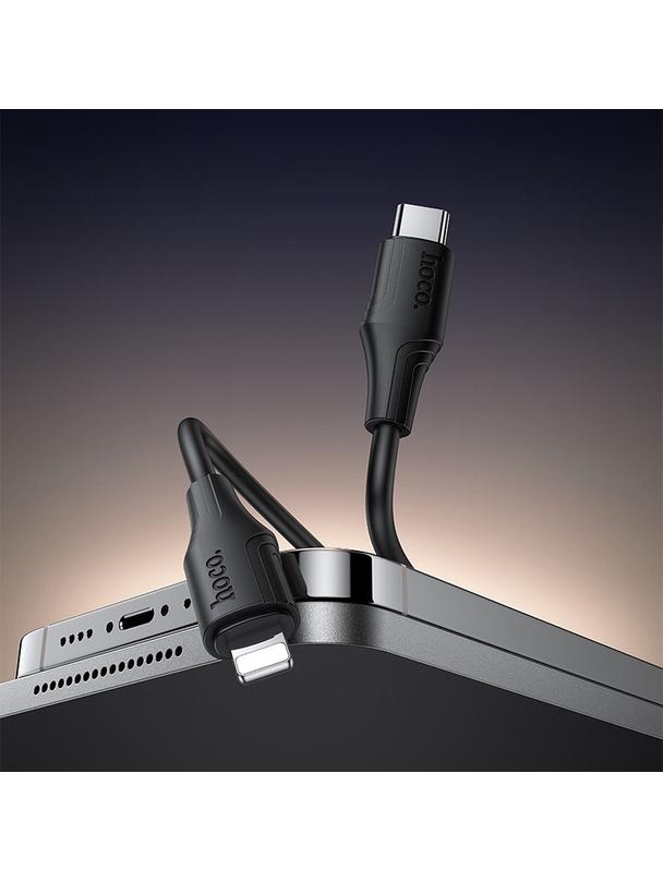 Kabel USB C do Lightning Hoco 27W silikonowy 1 m X124 czarny