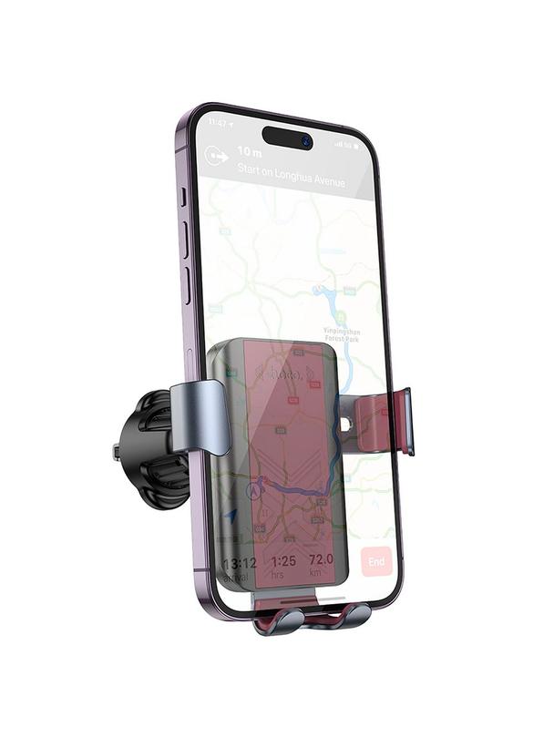 Uchwyt na telefon do samochodu grawitacyjny Hoco do kratki H70 czarno czerwony