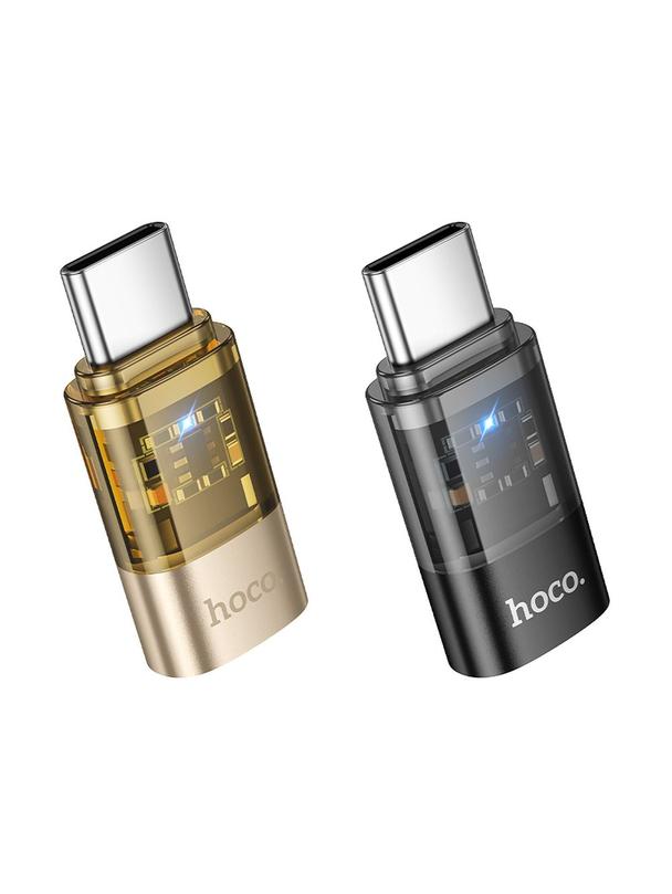 Adapter USB C do Lightning Hoco UA36D transparentny czarny