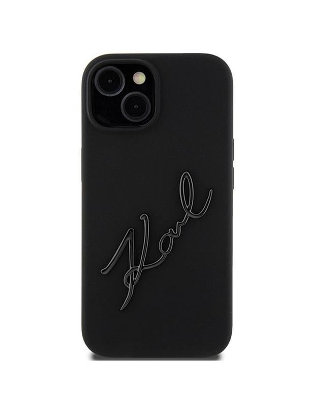 KARL LAGERFELD futerał do IPHONE 15 KLHCP15SSKSBMCK (Silicone Karl Script Logo) czarny