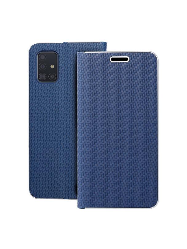 Kabura LUNA Book Carbon do SAMSUNG A71 niebieski