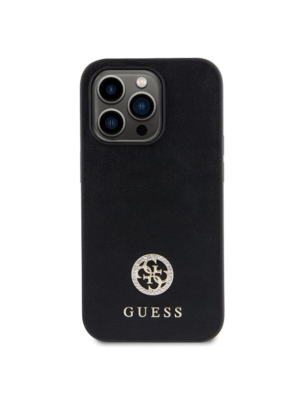 GUESS futerał do IPHONE 15 Pro GUHCP15LPS4DGPK (Strass Metal Logo) czarny