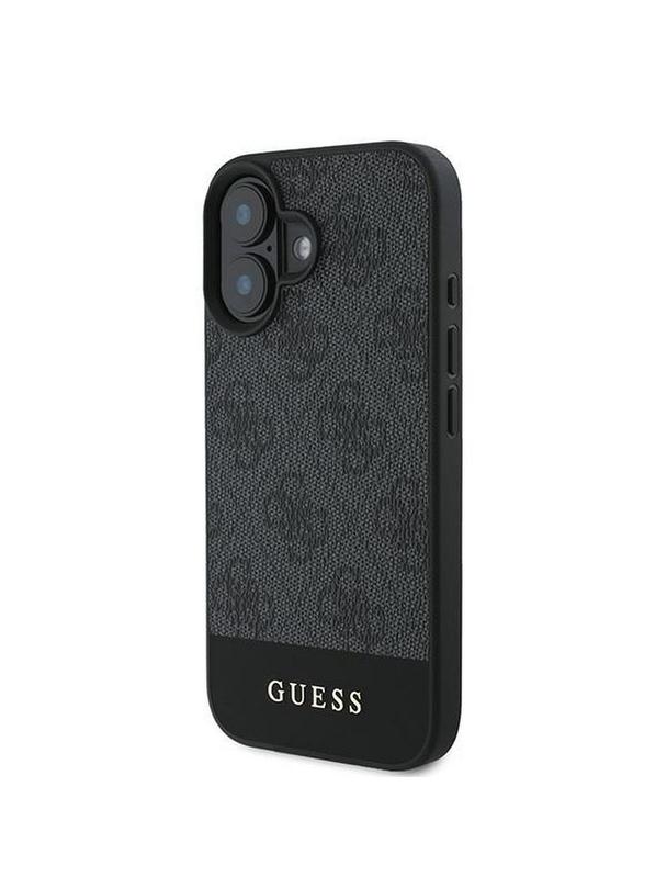GUESS futerał do IPHONE 16 Plus GUHCP16MG4GLGR (PC/TPU 4G PU Bottom Stripe) szary