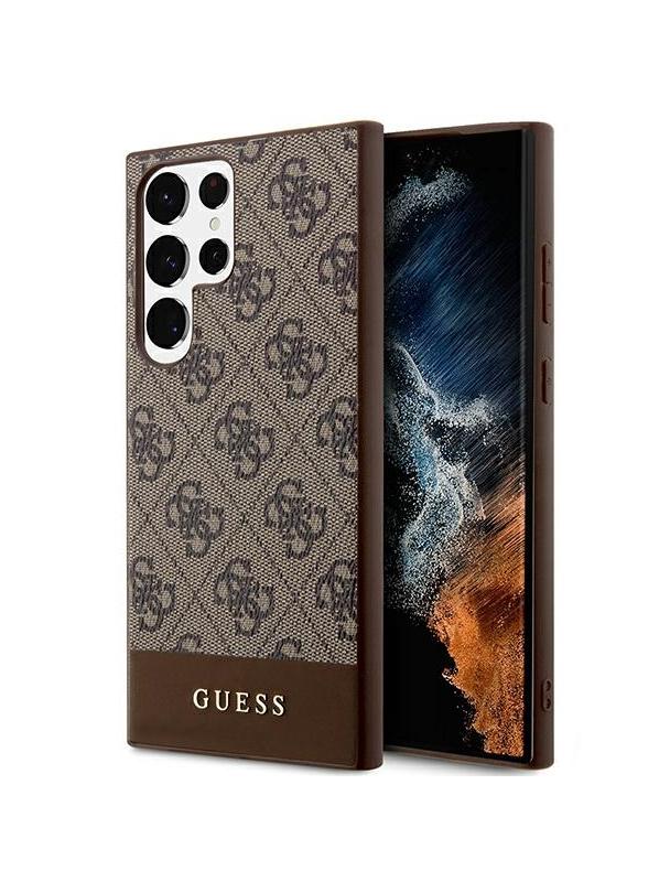 GUESS futerał do SAMSUNG S24 Ultra GUHCS24LG4GLBR (4G Bottom Stripe) brązowy