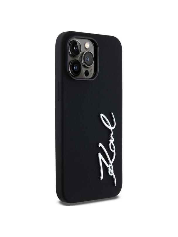 KARL LAGERFELD futerał do IPHONE 14 Pro Max KLHCP14XSCMSMVK (Silicone Sign Metal Logo) czarny