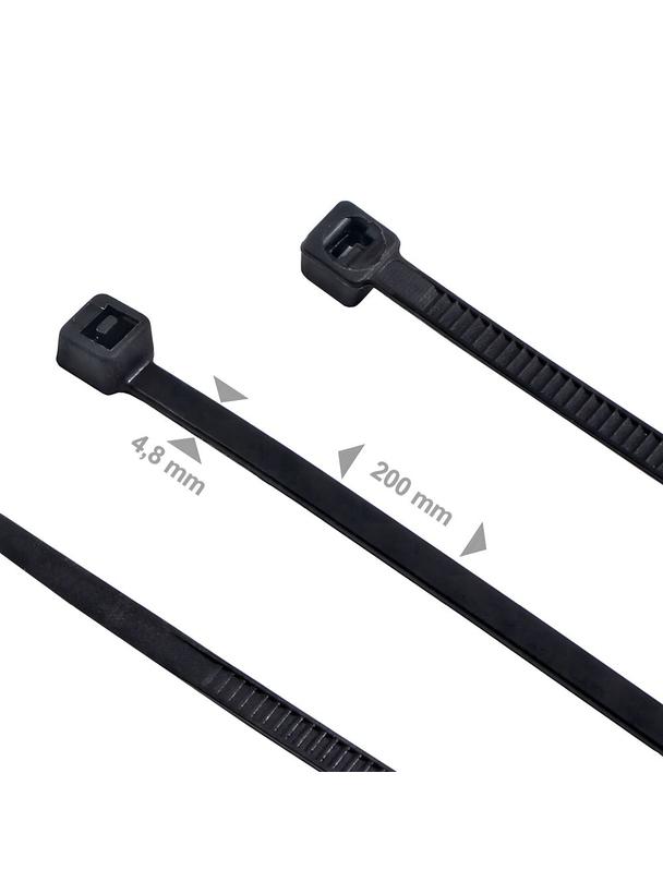 Opaski zaciskowe "Trytytki" 4,8 x 200 mm 100 sztuk RC-K-1296 czarne