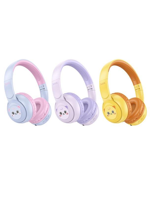 Słuchawki bezprzewodowe nauszne Hoco dla dzieci W60 żółte