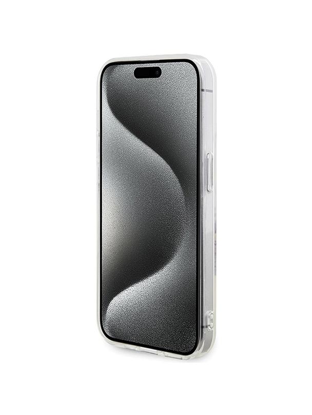 GUESS futerał do IPHONE 15 Pro kompatybilny z MagSafe GUHMP15LHFWFCT (Flowers Wreath) transparentny