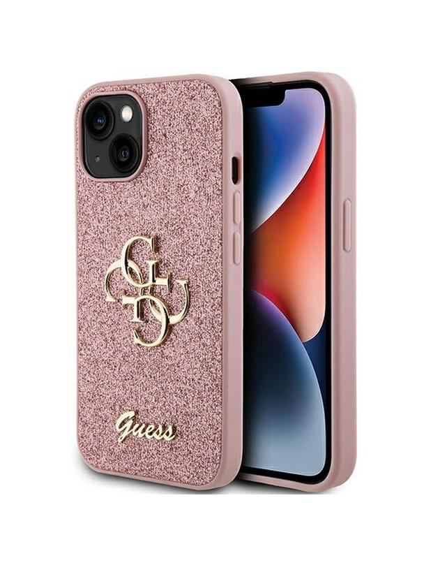 GUESS futerał do IPHONE 15 GUHCP15SHG4SGP (Fixed Glitter Big 4G) różowy