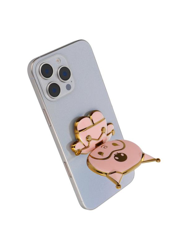 Stojak na telefon LALKA - naklejany - różowy