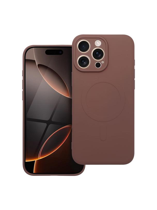Futerał SILICONE MAG COVER kompatybilny z MagSafe do IPHONE 16 Pro Max brązowy