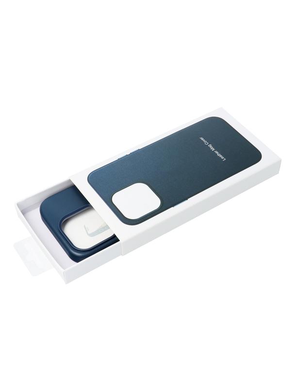 Futerał LEATHER MAG COVER kompatybilny z MagSafe do IPHONE 16 niebieski