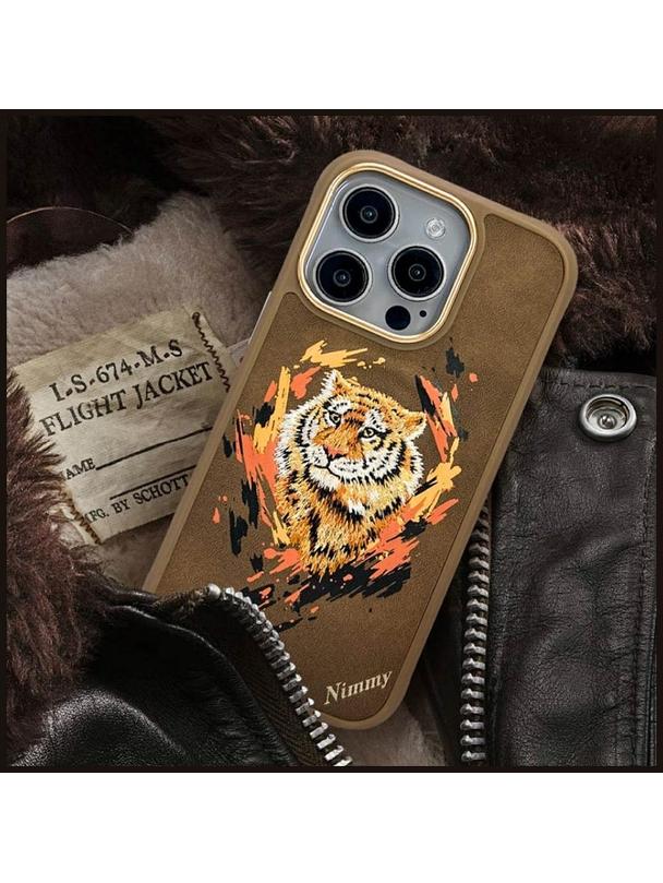 NIMMY futerał TYGRYS kompatybilny z MagSafe do IPHONE 16 Pro jasno brązowy