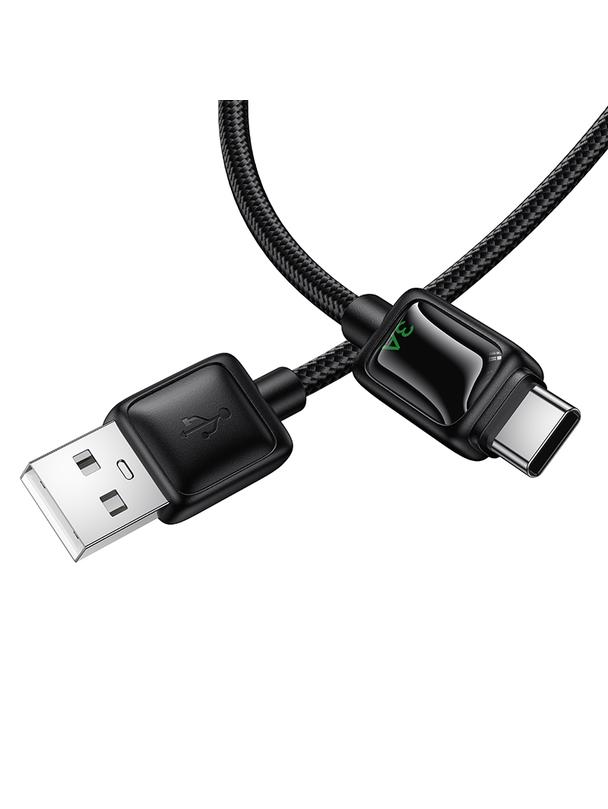 Kabel USB A do USB C Hoco 3A 1,2 m z LCD U146 czarny