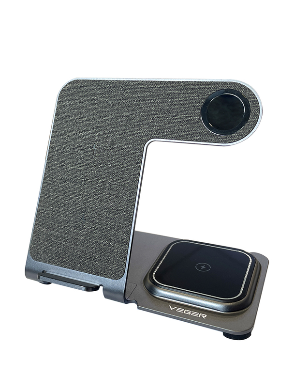 VEGER ładowarka indukcyjna 3w1 Qi 20W Y9 szara