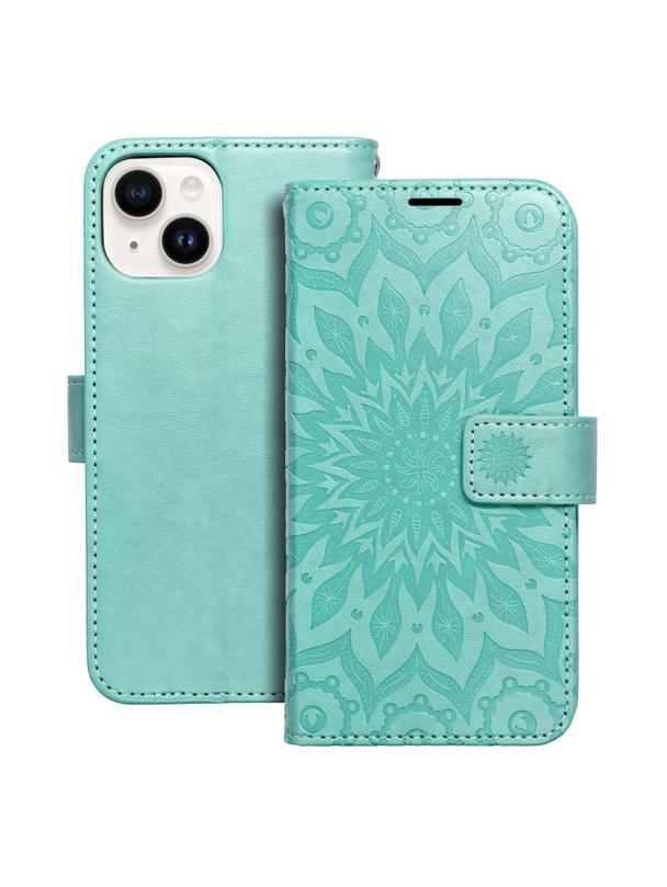 Kabura MEZZO Book do IPHONE 14 mandala zielony