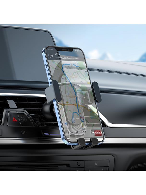 Uchwyt na telefon do samochodu grawitacyjny Hoco do kratki CA103 czarny