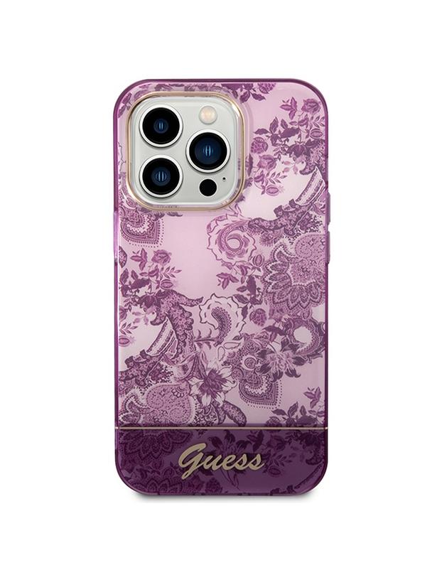 GUESS futerał do IPHONE 14 Pro GUHCP14LHGPLHF (IML Electro Cam TDJ) fuksja