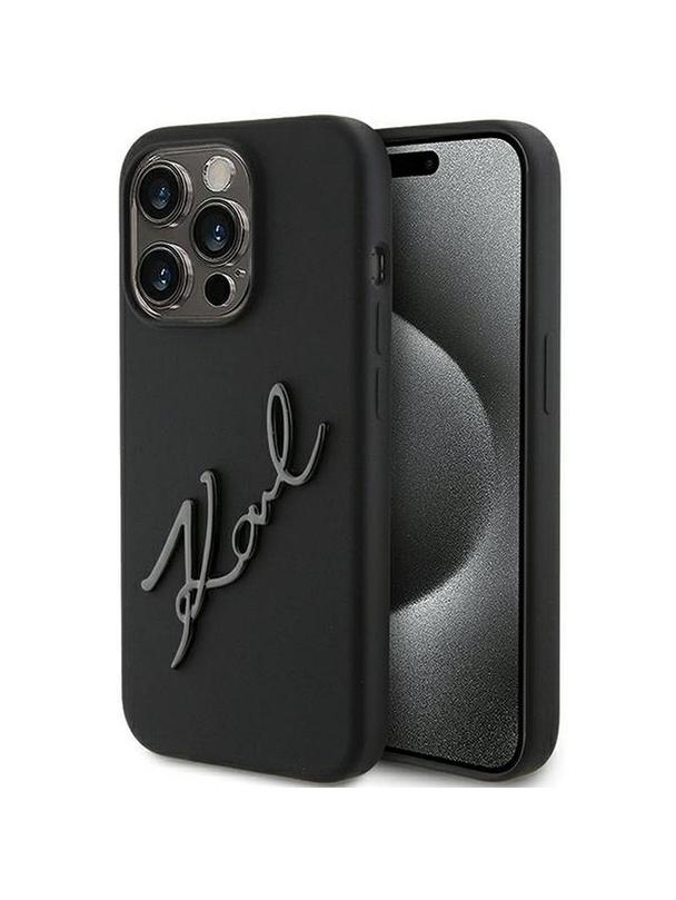 KARL LAGERFELD futerał do IPHONE 15 Pro Max KLHCP15XSKSBMCK (Silicone Karl Script Logo) czarny