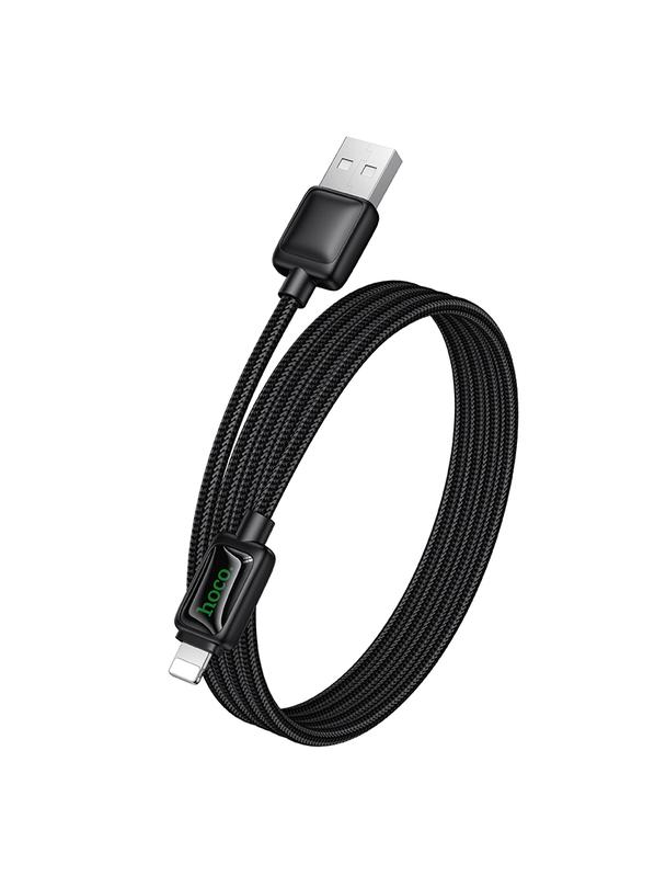 Kabel USB A do Lightning Hoco 2,4A 1,2 m z LCD U146 czarny