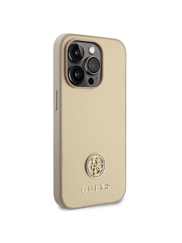 GUESS futerał do IPHONE 15 Pro GUHCP15LPS4DGPD (Strass Metal Logo) złoty