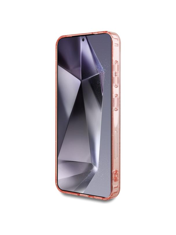 GUESS futerał do SAMSUNG S25 GUHMS25SHG4PRTGP (Magnetic IML Metal Glitter 4G Circle Triangle) różowy