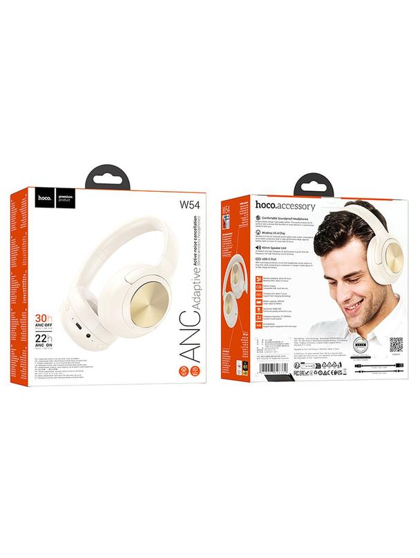 Słuchawki bezprzewodowe nauszne Hoco ANC W54 białe