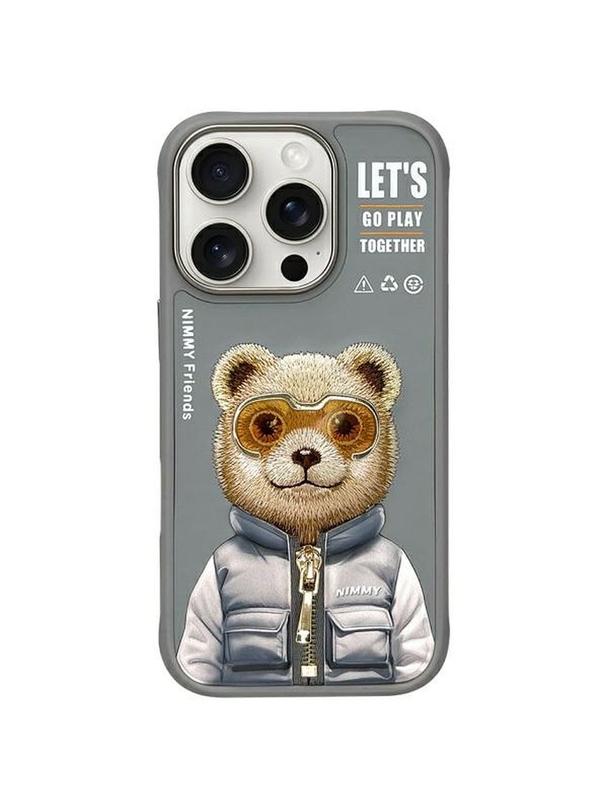 NIMMY futerał COOL&CUTE 2.0 Bear do IPHONE 16 Pro Max szary
