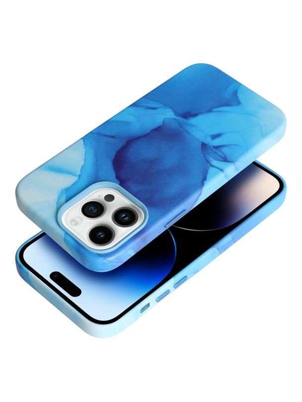 Futerał LEATHER MAG COVER kompatybilny z MagSafe do IPHONE 14 Pro blue splash