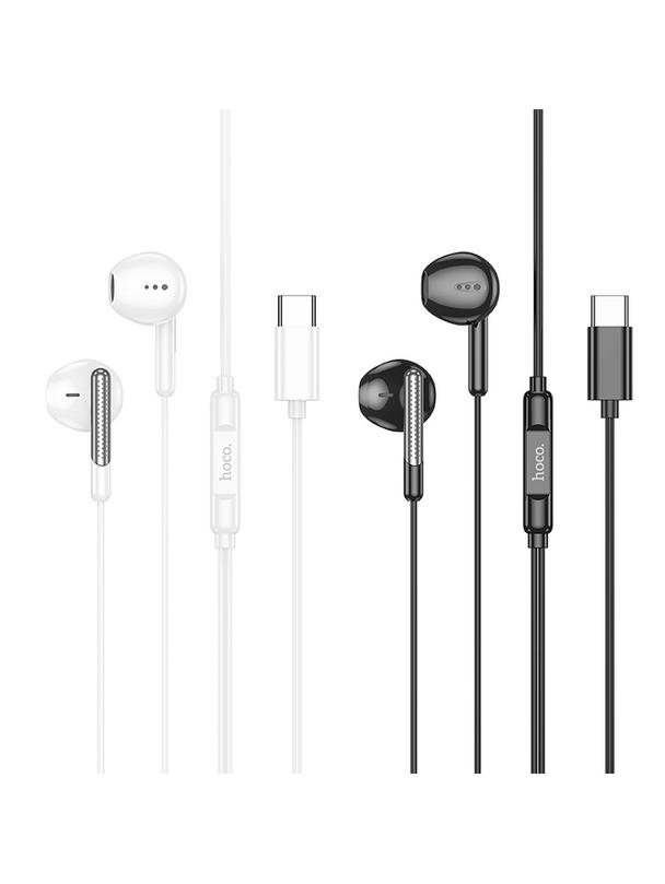 EOL Słuchawki przewodowe douszne USB C Hoco M123 białe