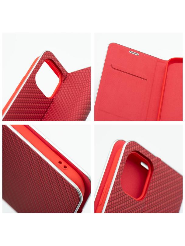 Kabura LUNA Book Carbon do IPHONE 16 Pro Max czerwony