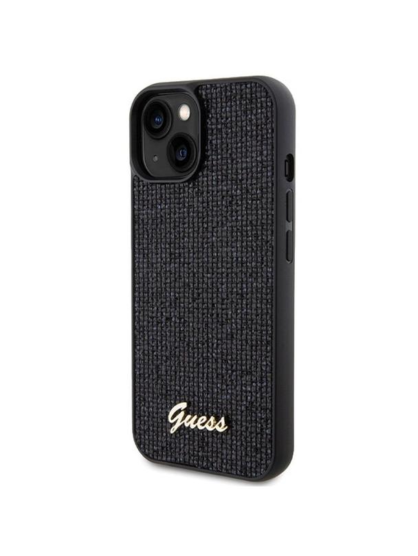 GUESS futerał do IPHONE 15 GUHCP15SPMSDGSK (Disco Script Metal) czarny