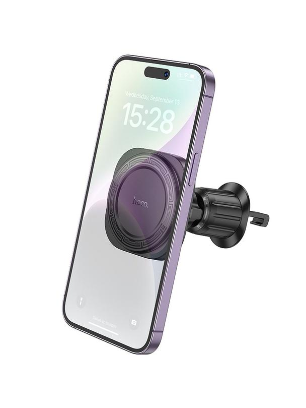 Uchwyt na telefon do samochodu magnetyczny zgodny z MagSafe Hoco do kratki H28 czarny
