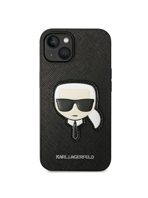KARL LAGERFELD futerał do IPHONE 14 Plus KLHCP14MSAPKHK (Saffiano With Karl Head Patch) czarny