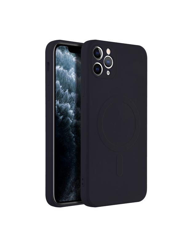 Futerał SILICONE MAG COVER kompatybilny z MagSafe do IPHONE 11 Pro Max czarny