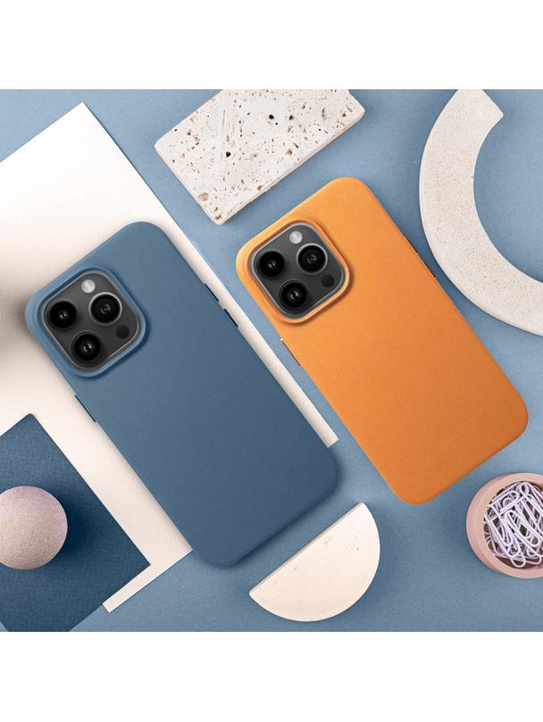 Futerał LEATHER MAG COVER kompatybilny z MagSafe do IPHONE 15 Pro Max pomarańczowy