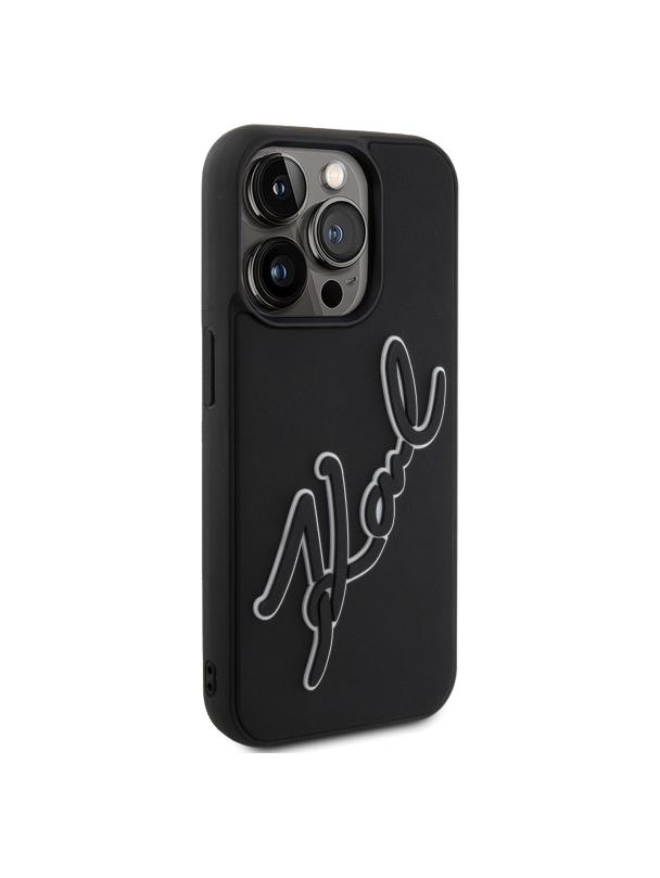 KARL LAGERFELD futerał do IPHONE 15 Pro KLHCP15L3DRKSDLK (3D Rubber Signature) black