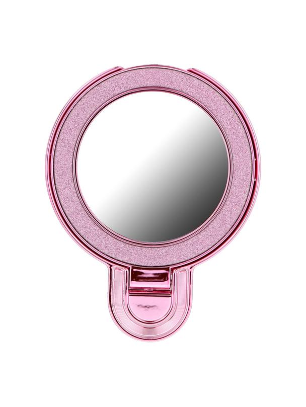 Stojak na telefon CIRCLE MIRROR - naklejany - różowy