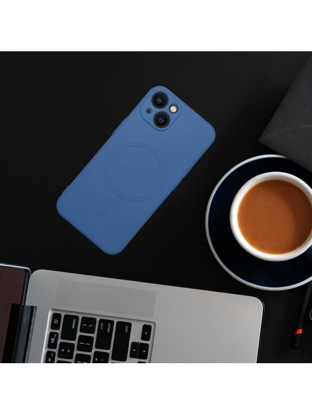 Futerał SILICONE MAG COVER kompatybilny z MagSafe do IPHONE 16 niebieski