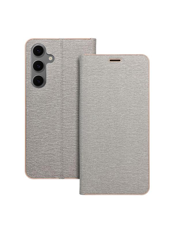 Kabura LUNA Book Gold do SAMSUNG S24 FE srebrny