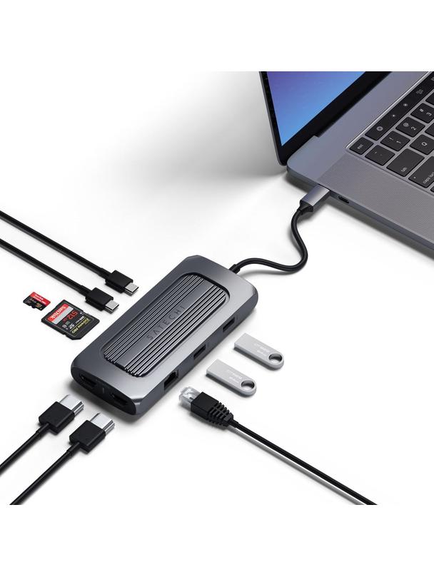 Adapter HUB 8w1 USB C Satechi ST-UCMXAM szary