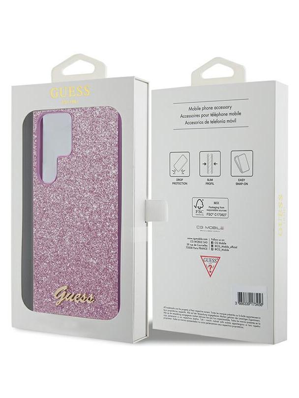 GUESS futerał do SAMSUNG S24 Ultra GUHCS24LHGGSHU (Glitter Script) fioletowy
